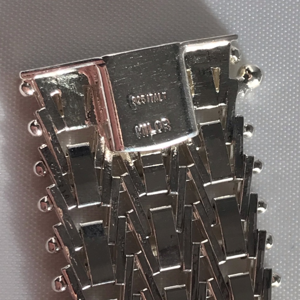 Milor Sterling Diamond-Cut Woven Link Bracelet - Picture 11 of 11